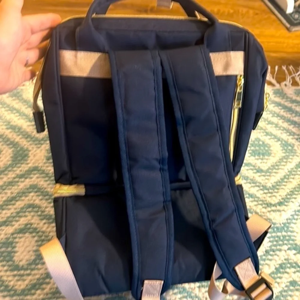 Navy Baby Diaper Backpack Tote - Versatile Baby Bag